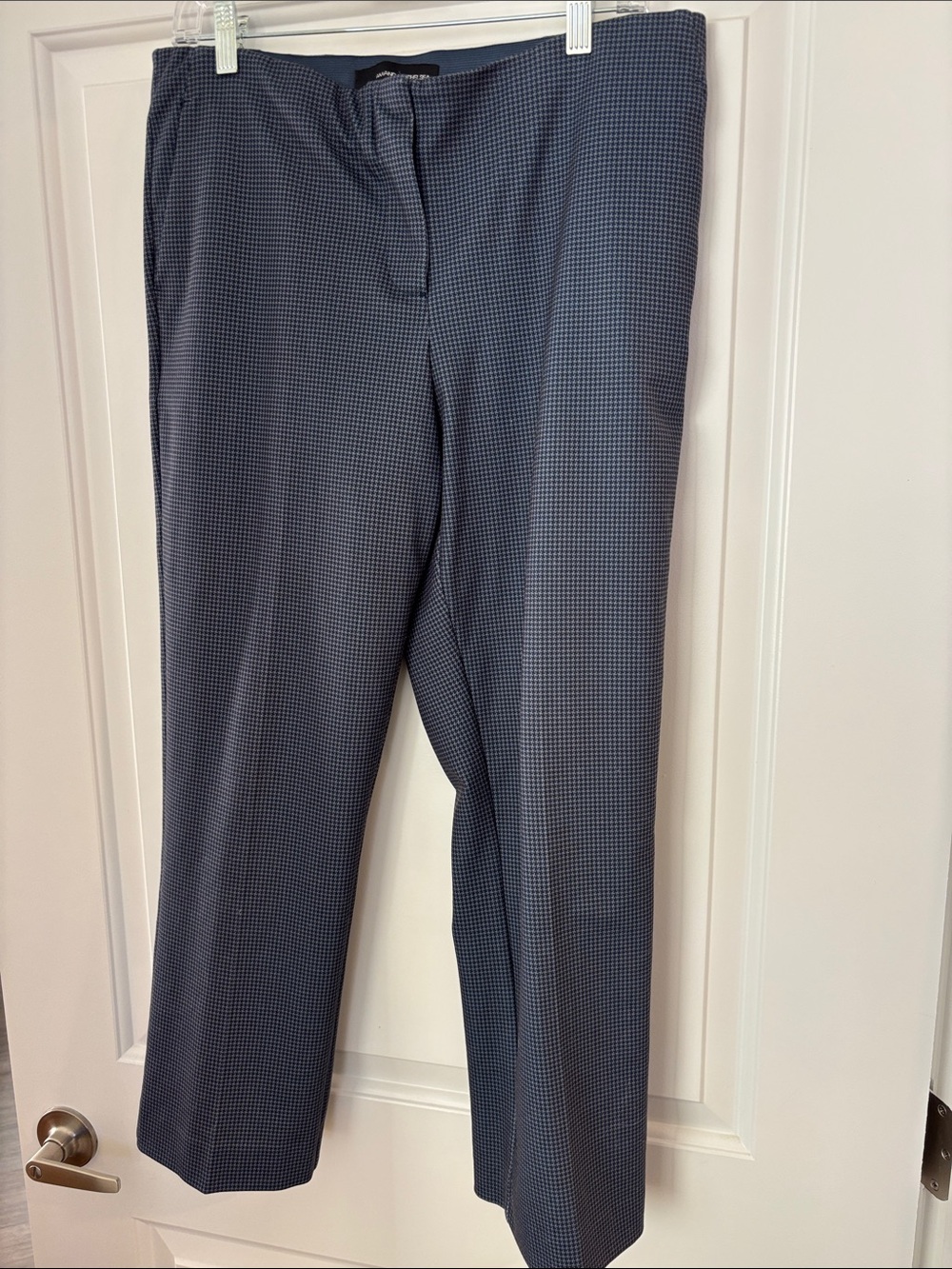 Amanda & Chelsea Navy Micro-Check Trousers